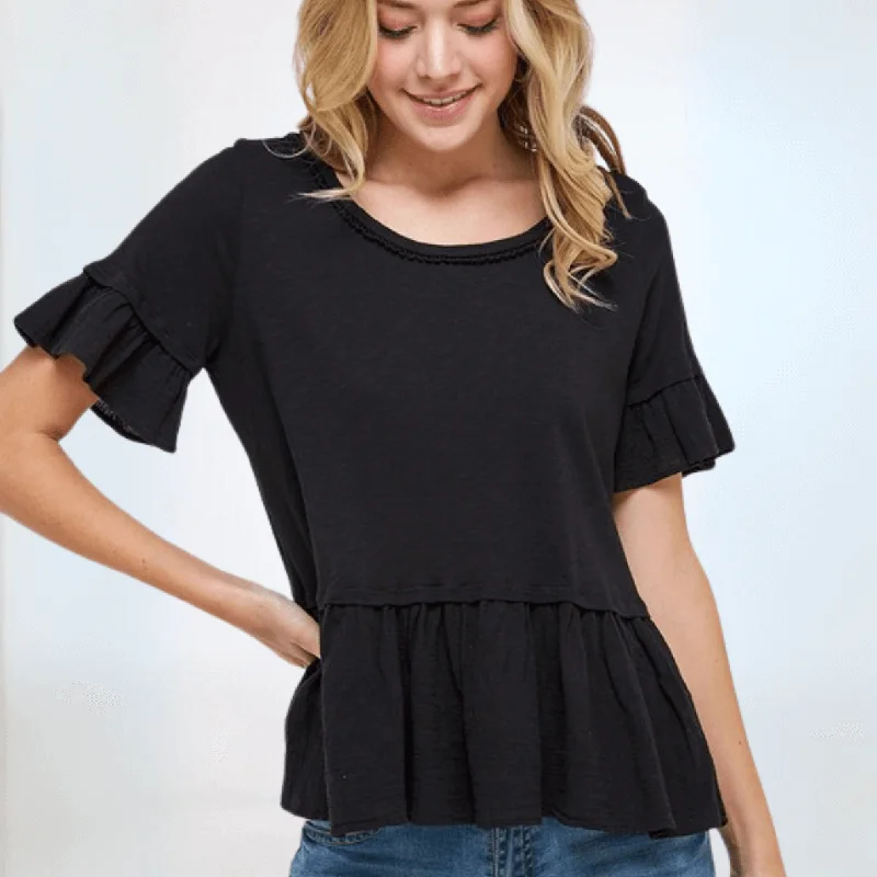 Ruffled T-ShirtsFlounce Ruffle Tee Made in USA