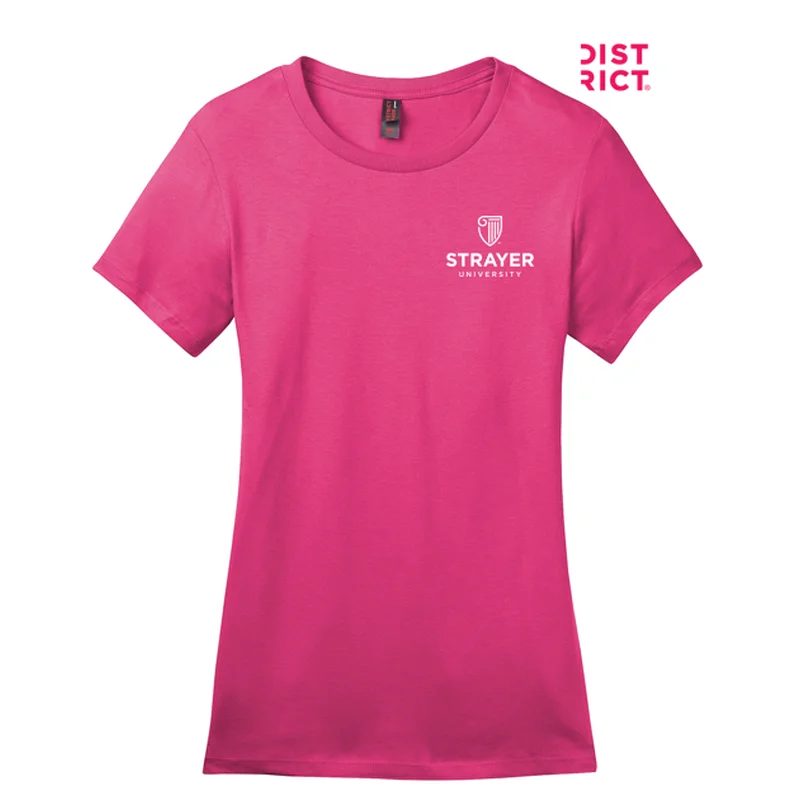 Longline T-ShirtsNEW STRAYER District ® Women’s Perfect Weight ® Tee-Dark Fuchsia