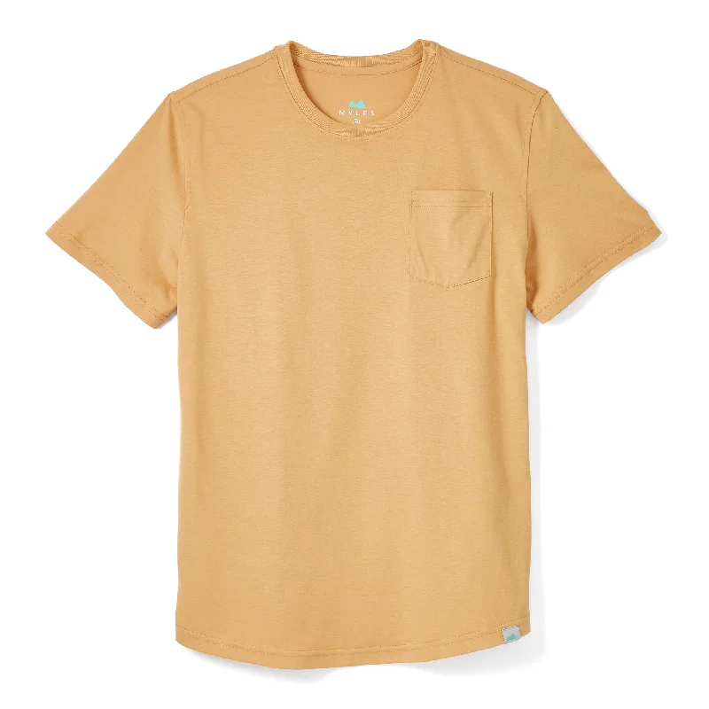 Logo T-ShirtsEveryday Tee with Pocket in Camel