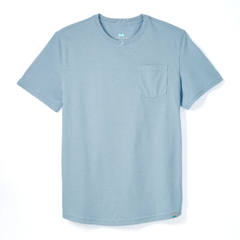 Asymmetrical T-ShirtsEveryday Tee with Pocket in Sky Blue