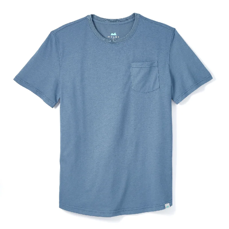 Crewneck T-ShirtsEveryday Tee with Pocket in Vintage Blue