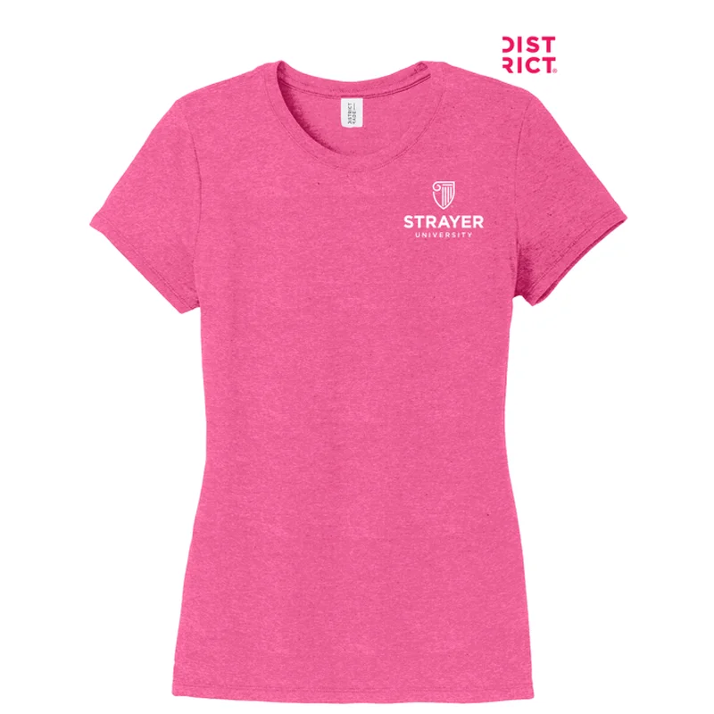 Layered T-ShirtsNEW STRAYER District ® Women’s Perfect Tri ® Tee-FUCHSIA FROST