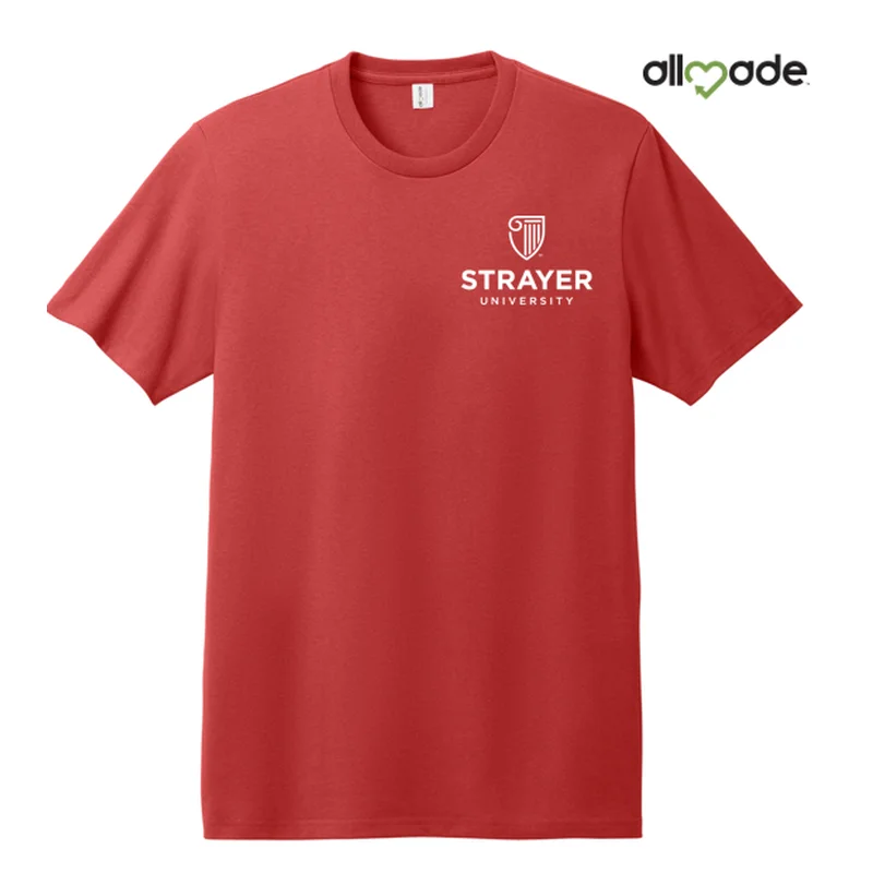 Hiking T-ShirtsNEW STRAYER Allmade® Unisex Heavyweight Recycled Cotton Tee - Beet Red