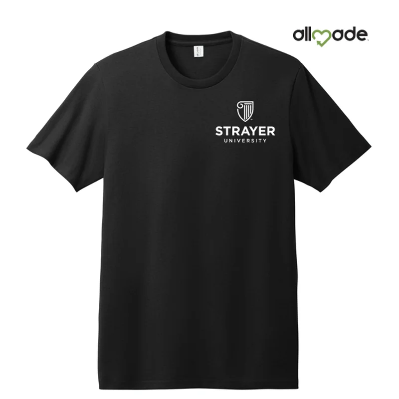 Camping T-ShirtsNEW STRAYER Allmade® Unisex Heavyweight Recycled Cotton Tee - Deep Black