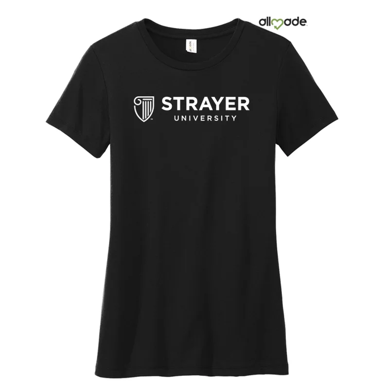 College T-ShirtsNEW STRAYER Allmade® Women’s Tri-Blend Tee - Deep Black