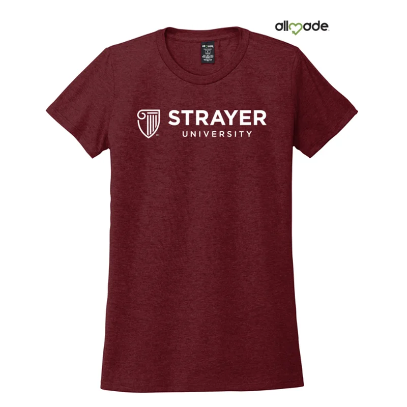 Collaborative T-ShirtsNEW STRAYER Allmade® Women’s Tri-Blend Tee - Vino Red