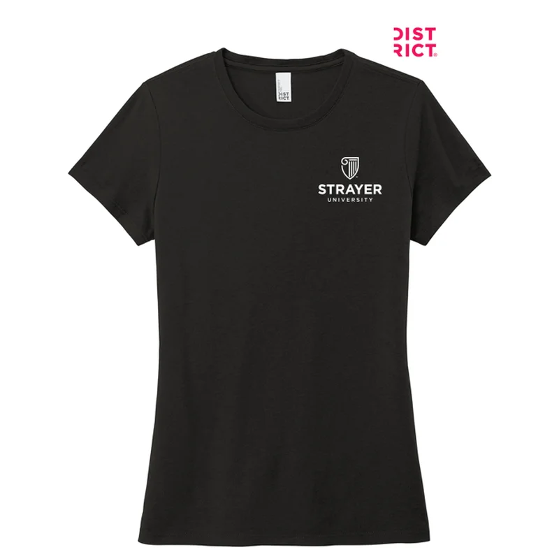 Leather-Paneled T-ShirtsNEW STRAYER District ® Women’s Perfect Tri ® Tee-BLACK