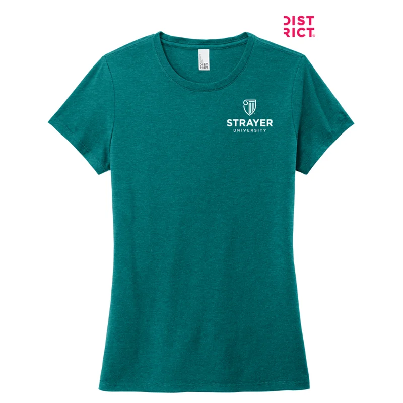 Asymmetrical T-ShirtsNEW STRAYER District ® Women’s Perfect Tri ® Tee-Heathered Teal