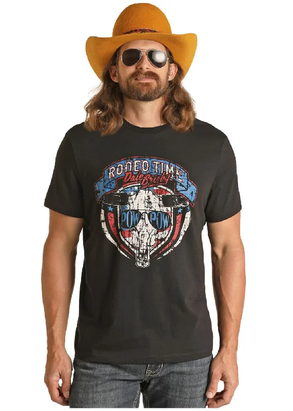 V-Neck T-Shirts'Panhandle-Rock & Roll' Unisex Dale Graphic Tee - Black