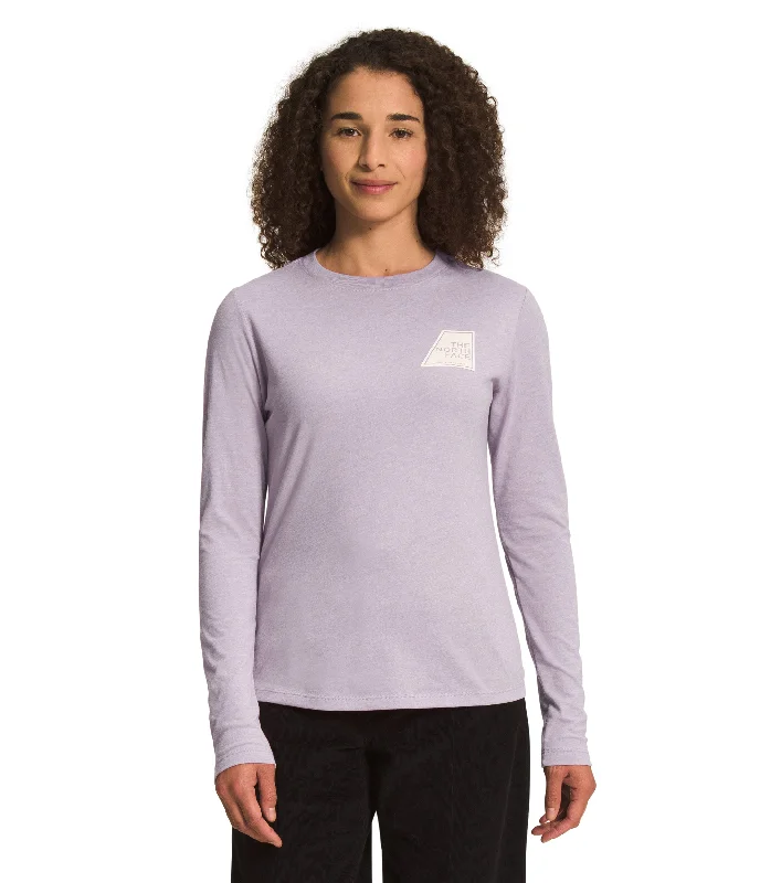 Striped T-Shirts'The North Face' Women's Triblend Logo Marks Tee - Lavender Fog / Gardenia White