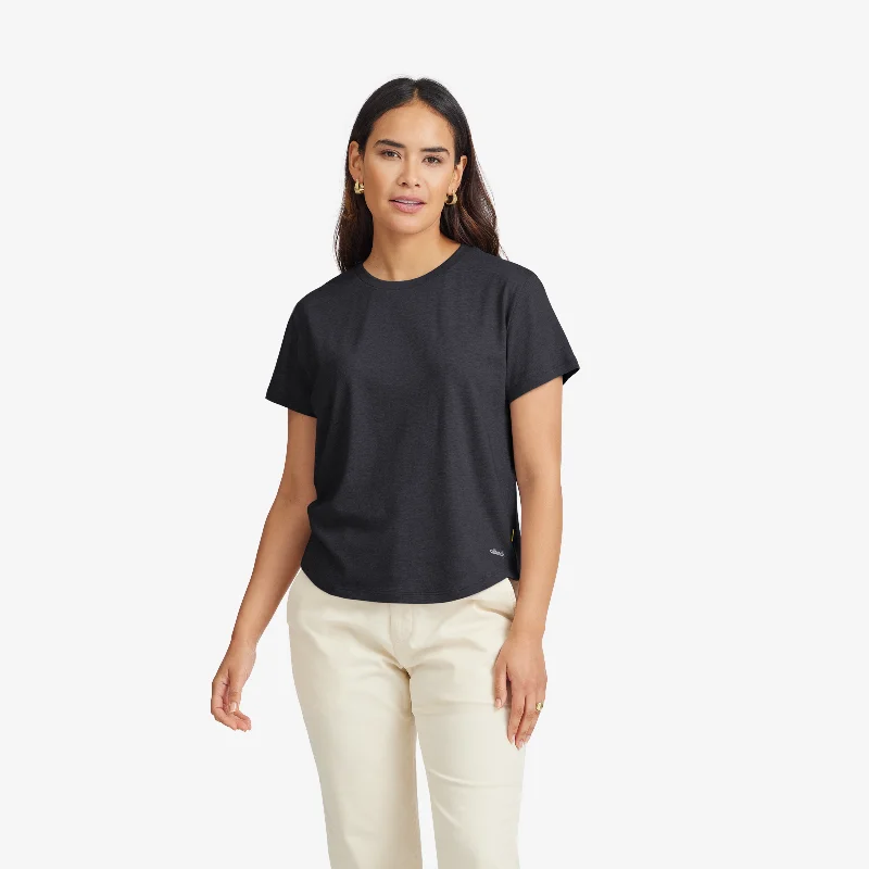 Mesh T-ShirtsWomen's Soft Merino Tee - Natural Black